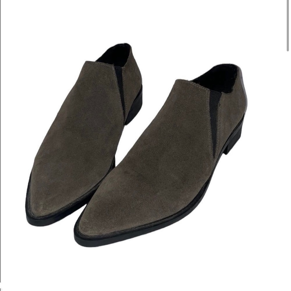 Zara Genuine Leather Suede Pointed Toe Bootie Size 38 / US 7.5